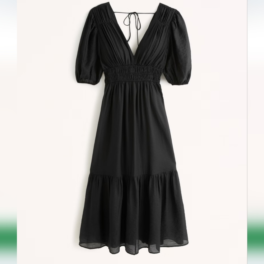 ABERCROMBIE Floaty Plunge Midi Dress. NEW with tags